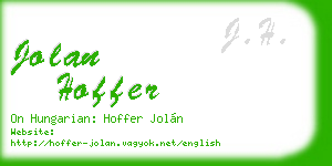 jolan hoffer business card